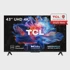 TCL TV V6C 43V6C 43" 4K Ultra HD Smart TV, Wi-Fi, metalik, 260 cd/m²